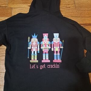 Black Hooded Sweater with Nutcracker Design